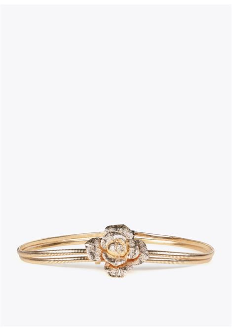 Cintura elasticizzata in metallo con fiore LOLA CASADEMUNT | LS2506012ORO